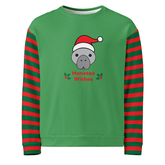 Christmas Manatee All Over Print Adult Unisex Sweatshirt