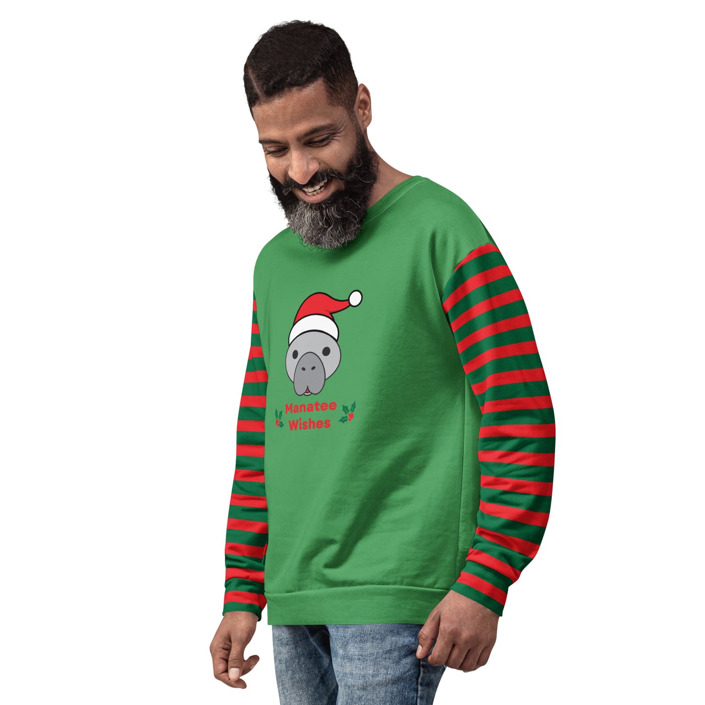 Christmas Manatee All Over Print Adult Unisex Sweatshirt