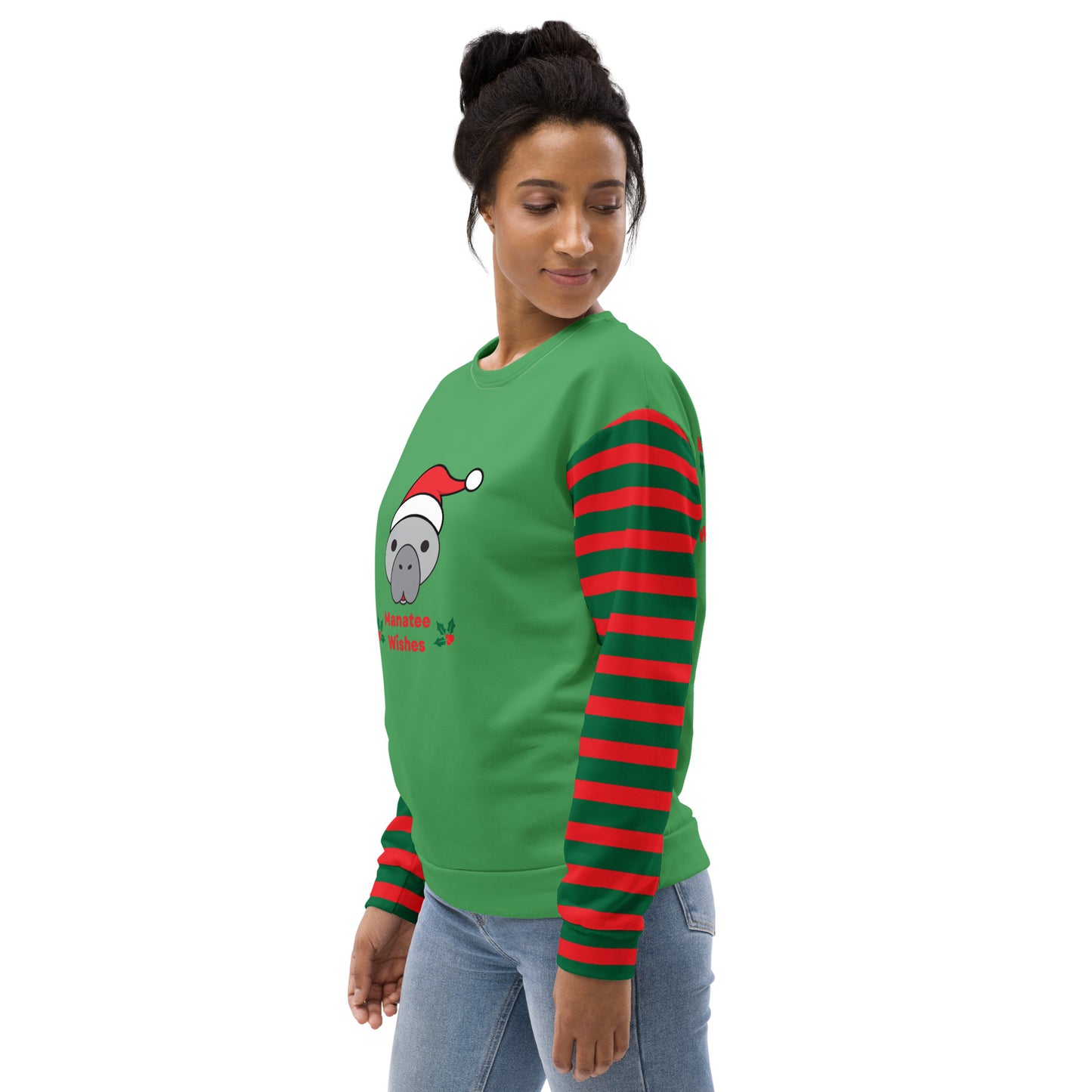 Christmas Manatee All Over Print Adult Unisex Sweatshirt