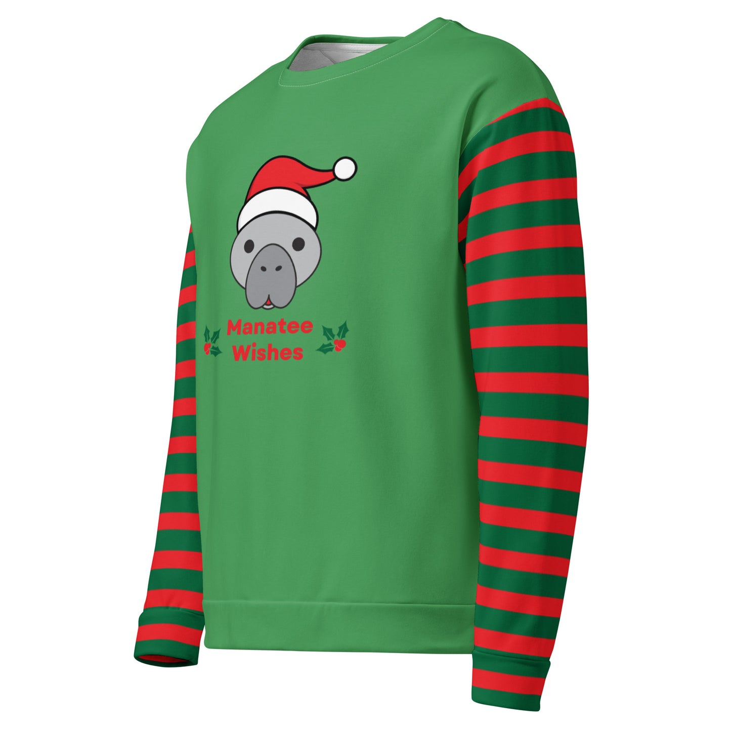 Christmas Manatee All Over Print Adult Unisex Sweatshirt