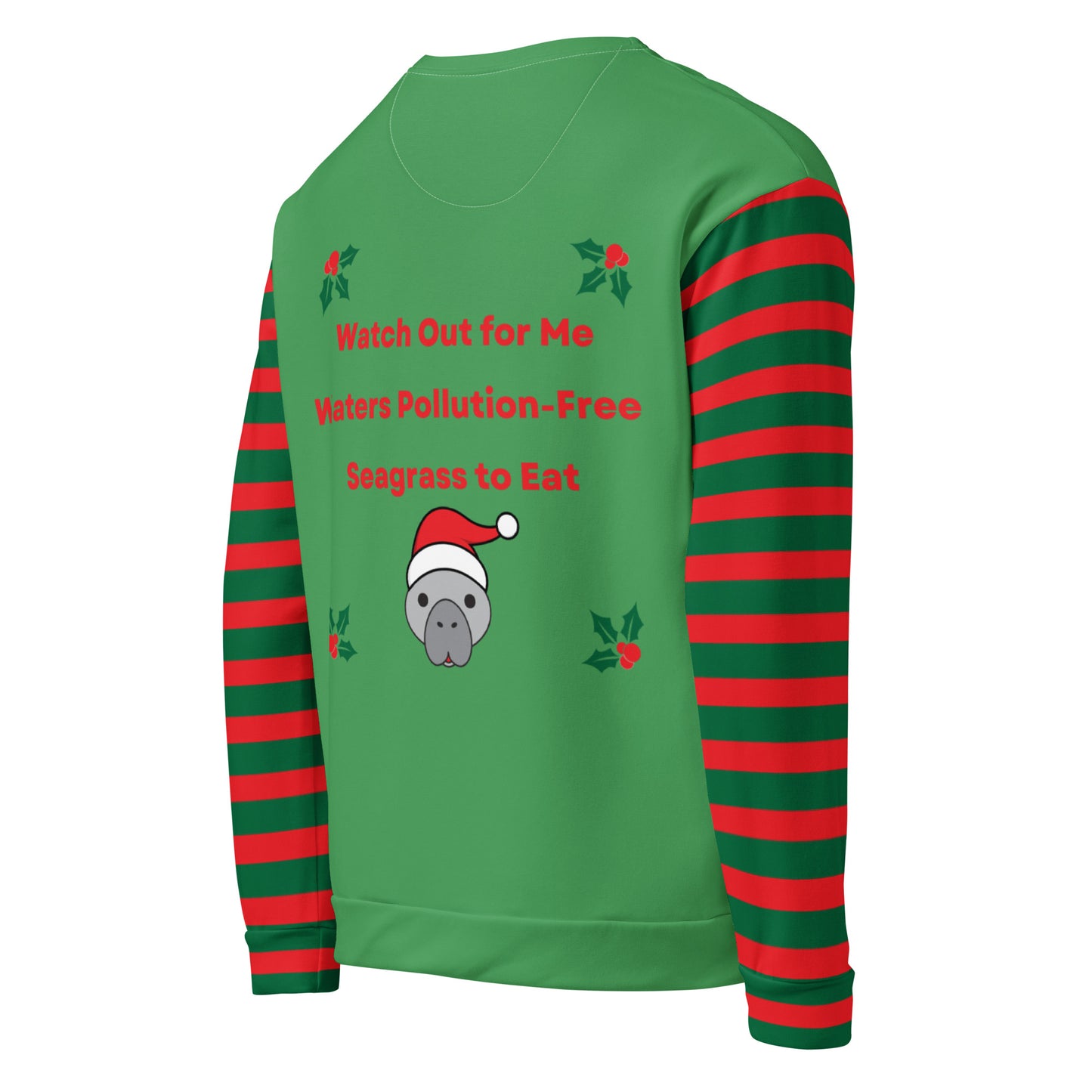 Christmas Manatee All Over Print Adult Unisex Sweatshirt