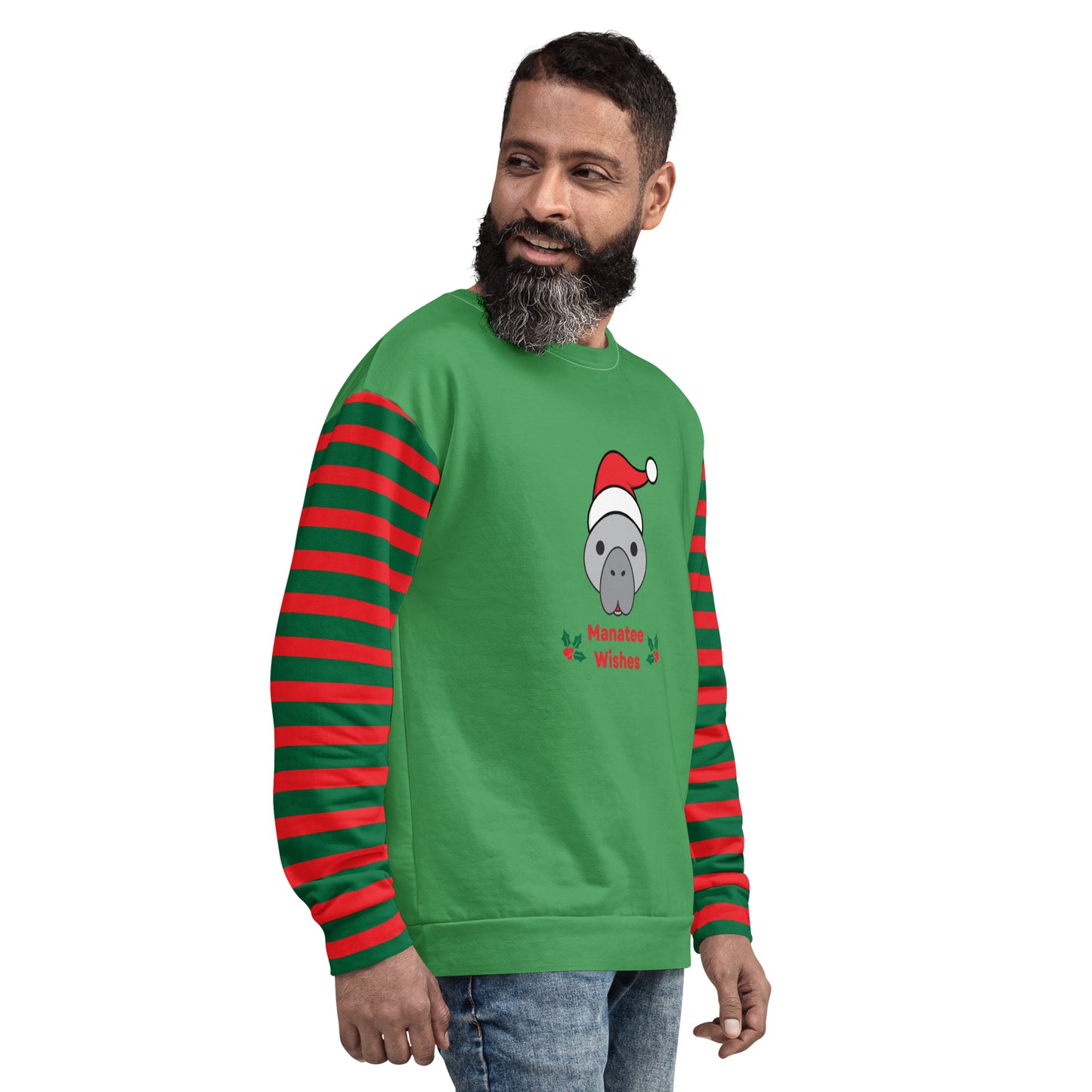 Christmas Manatee All Over Print Adult Unisex Sweatshirt