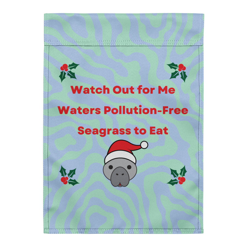 Manatee Holiday Wishes Christmas Garden Flag