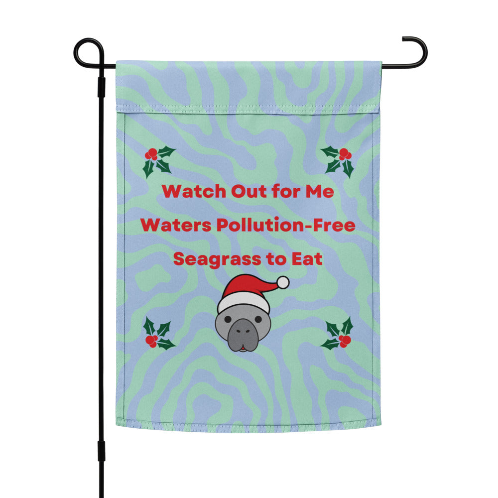 Manatee Holiday Wishes Christmas Garden Flag
