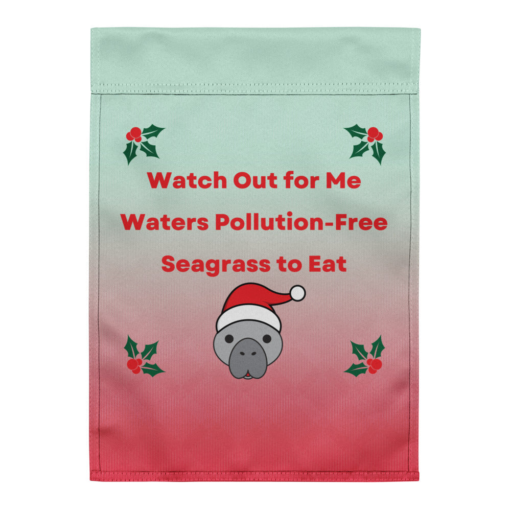 Manatee Holiday Wishes Christmas Garden Flag