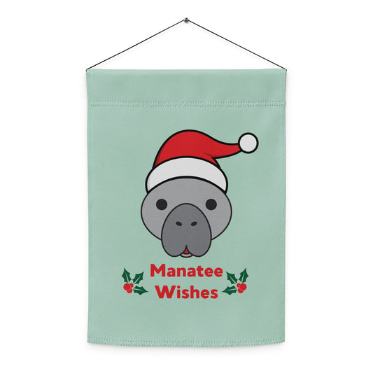 Manatee Holiday Wishes Christmas Garden flag