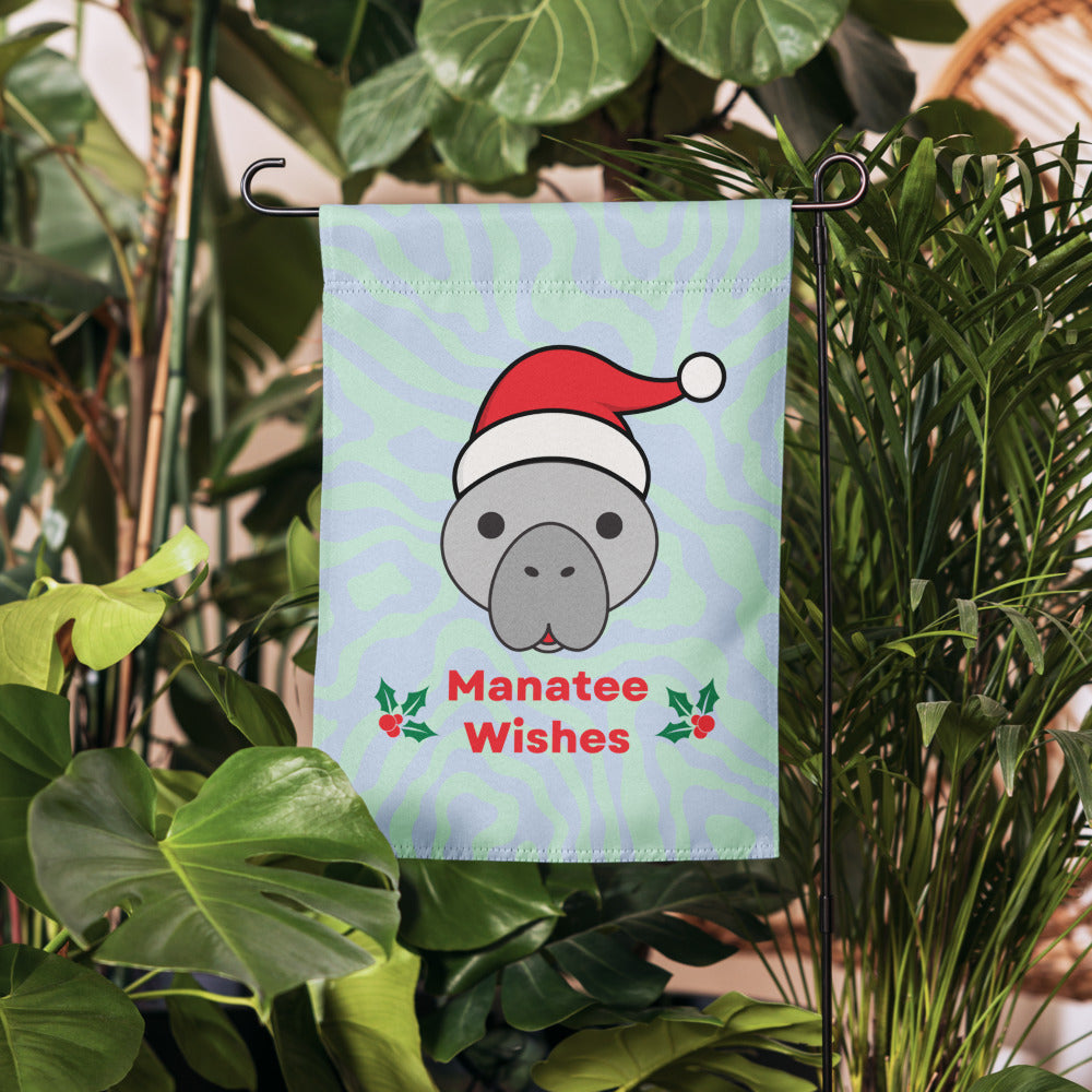 Manatee Holiday Wishes Christmas Garden Flag