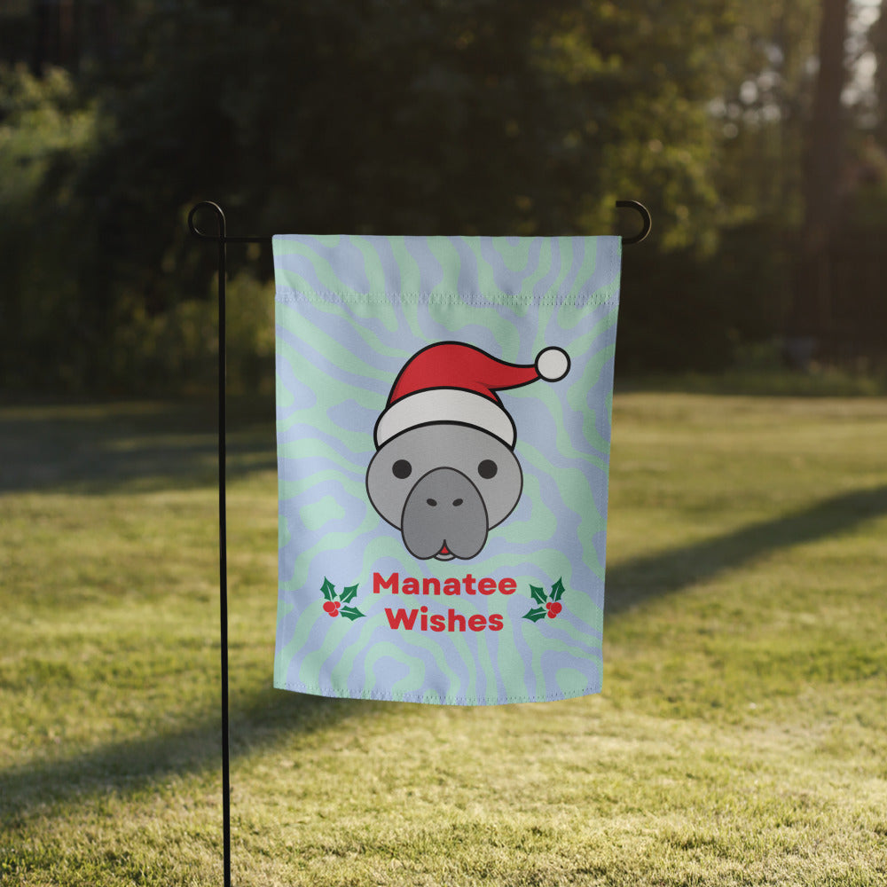 Manatee Holiday Wishes Christmas Garden Flag