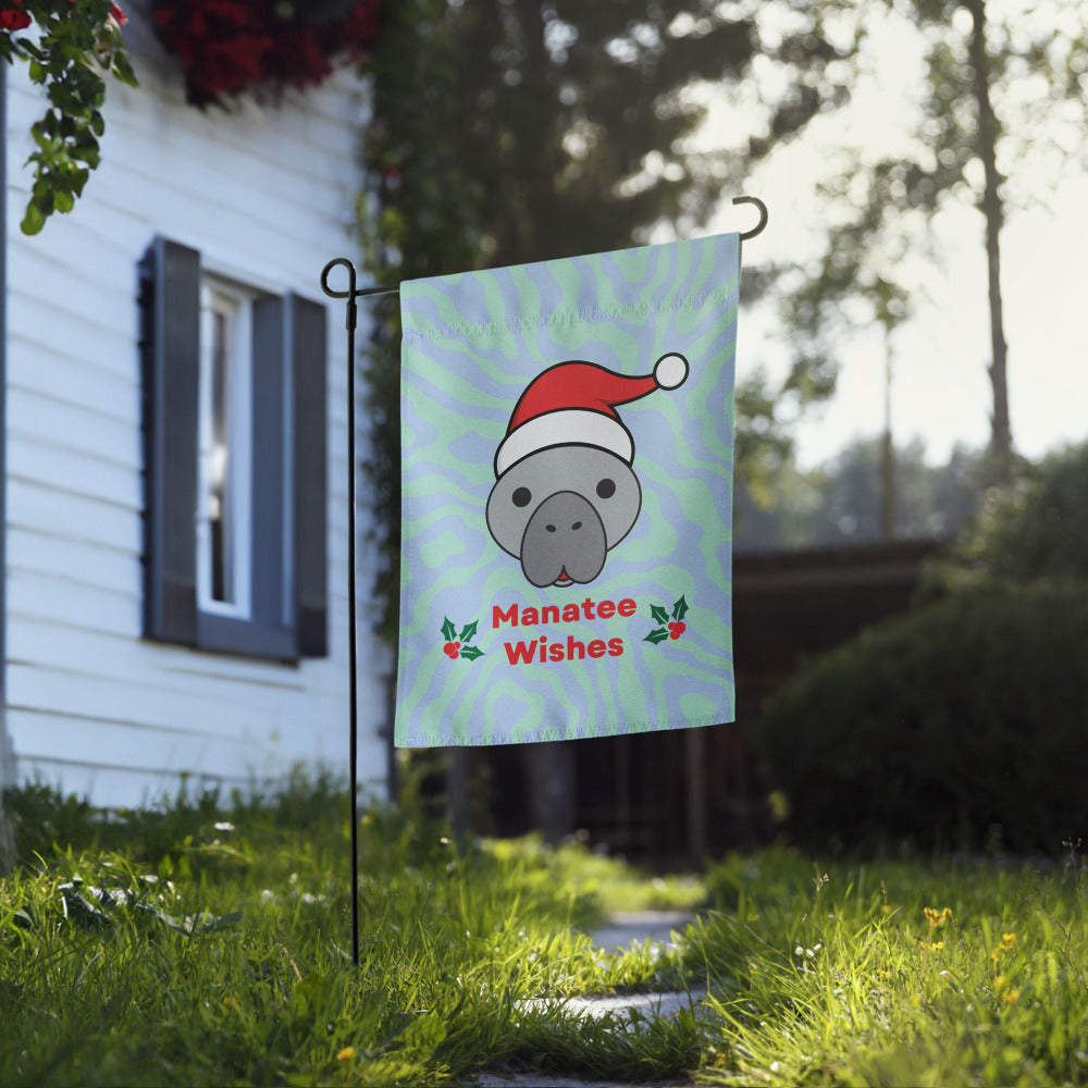 Manatee Holiday Wishes Christmas Garden Flag