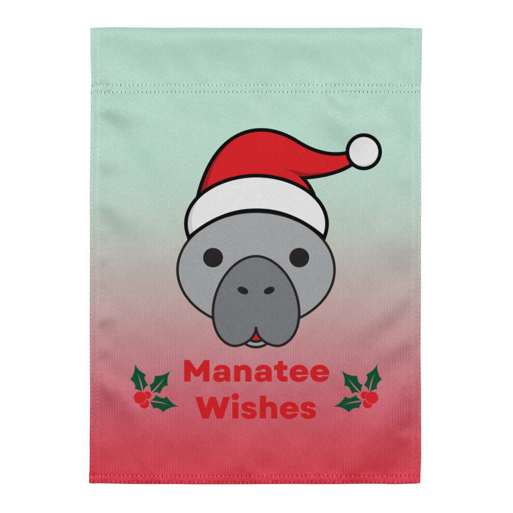 Manatee Holiday Wishes Christmas Garden Flag