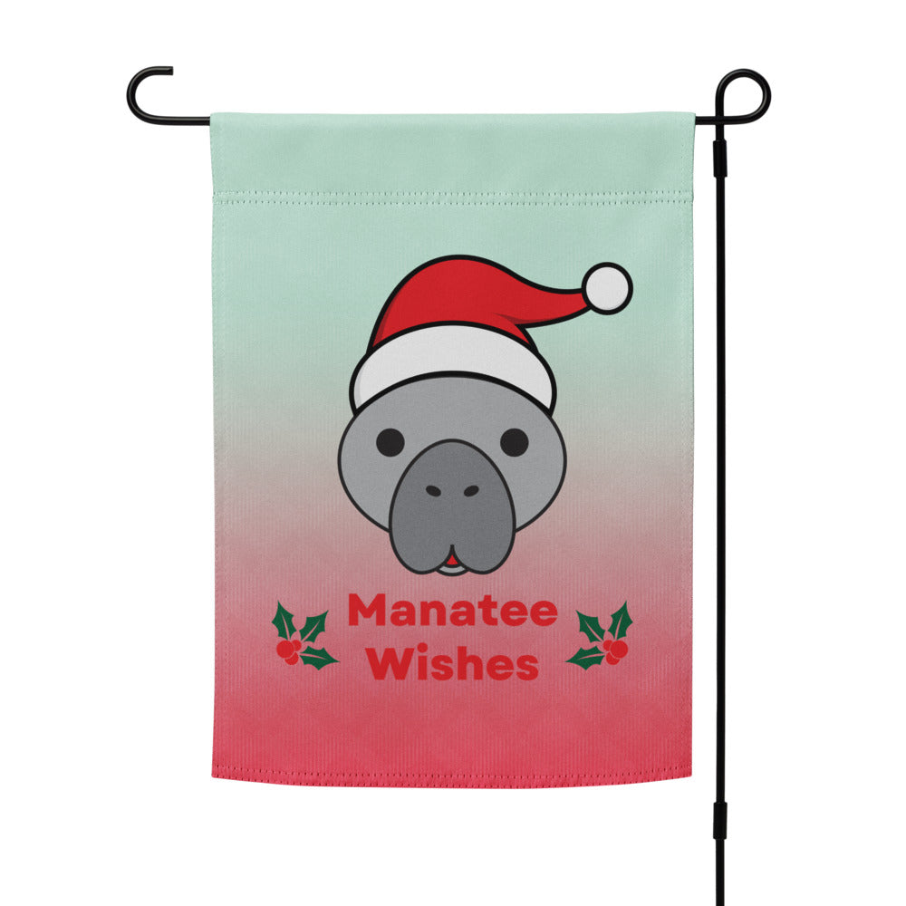 Manatee Holiday Wishes Christmas Garden Flag