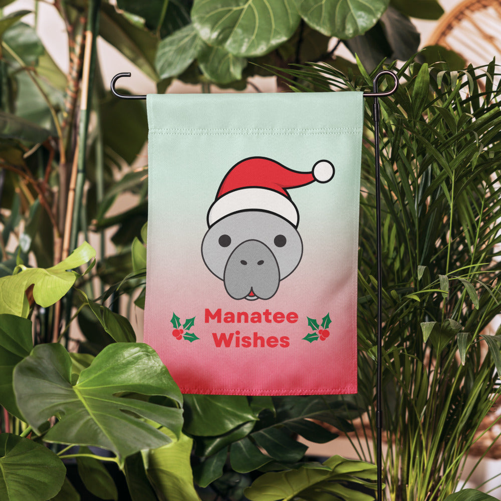 Manatee Holiday Wishes Christmas Garden Flag