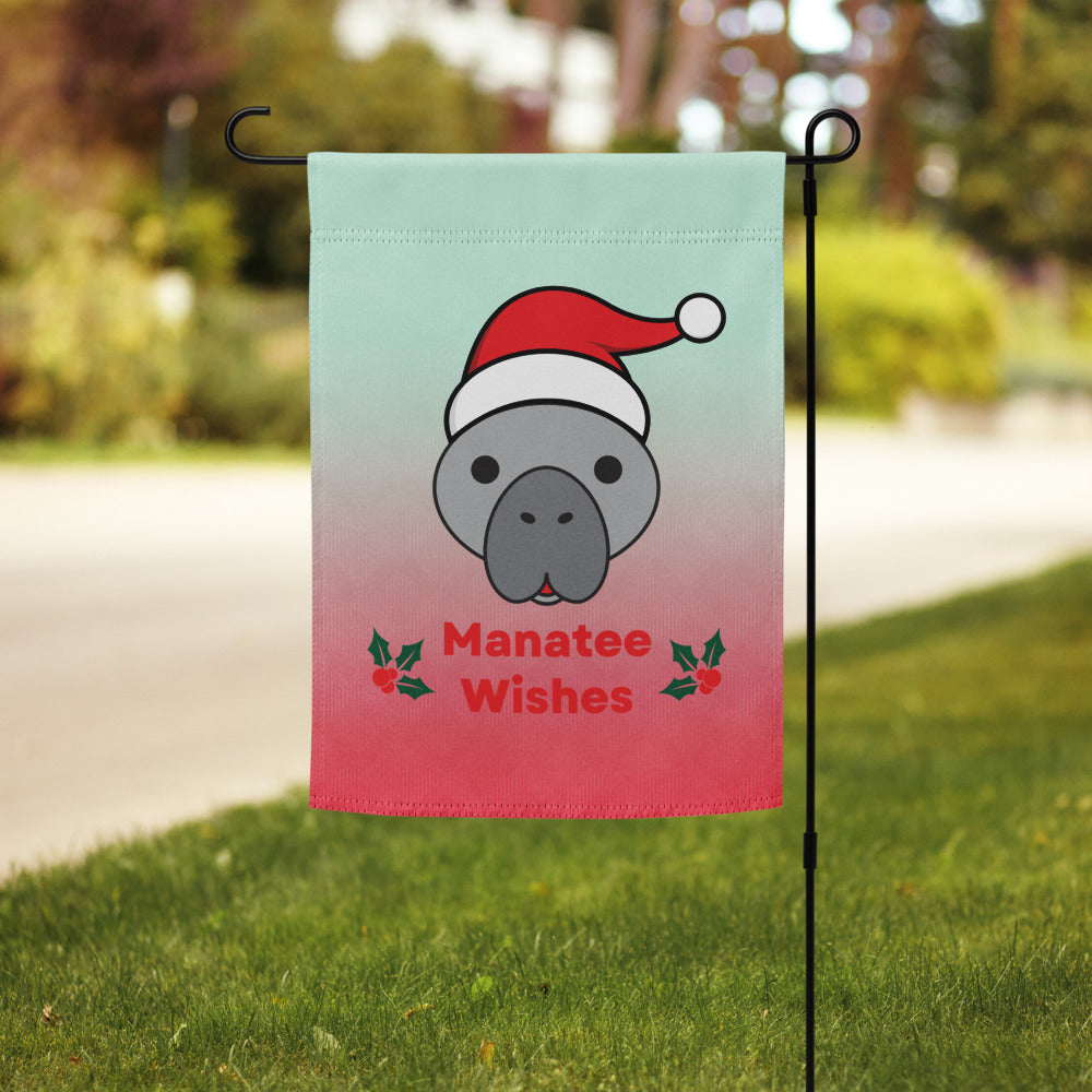 Manatee Holiday Wishes Christmas Garden Flag
