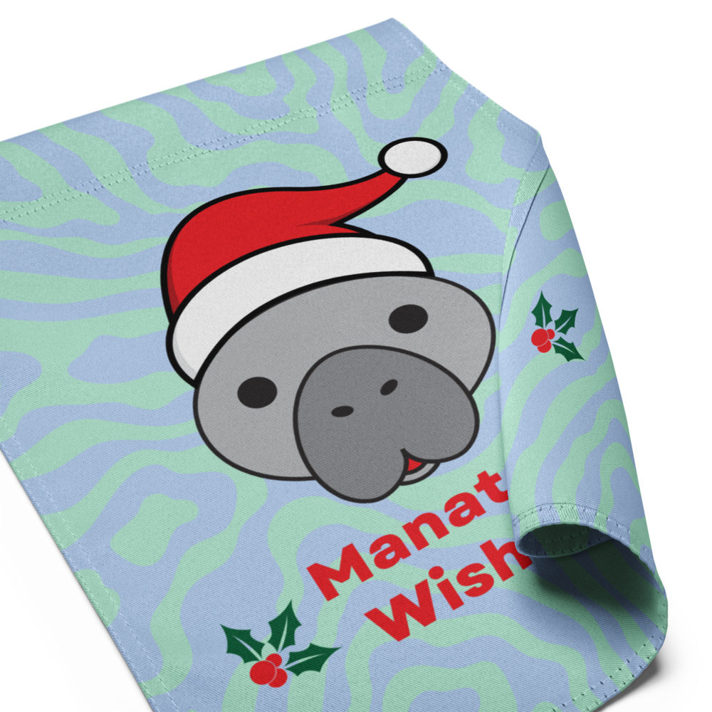 Manatee Holiday Wishes Christmas Garden Flag
