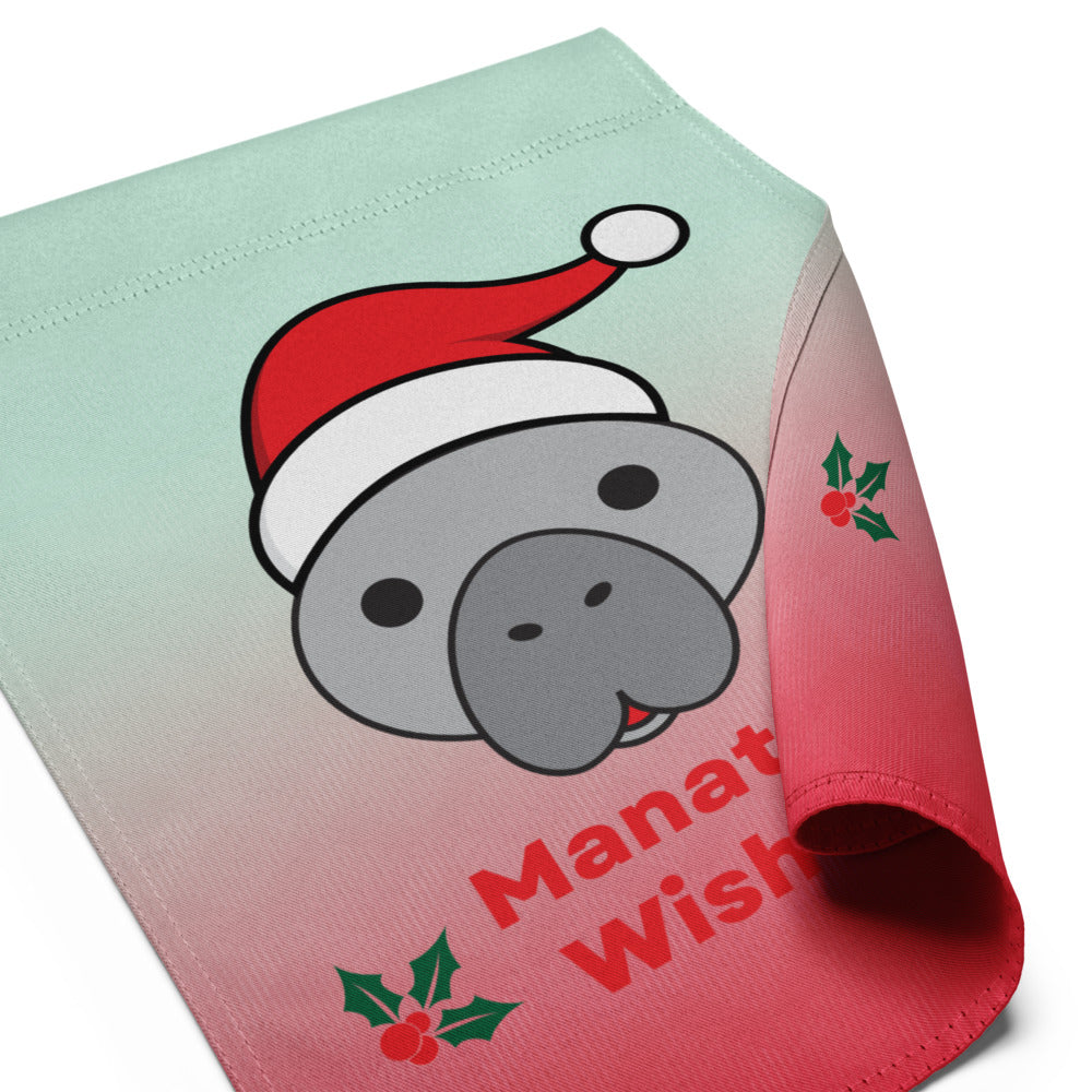 Manatee Holiday Wishes Christmas Garden Flag