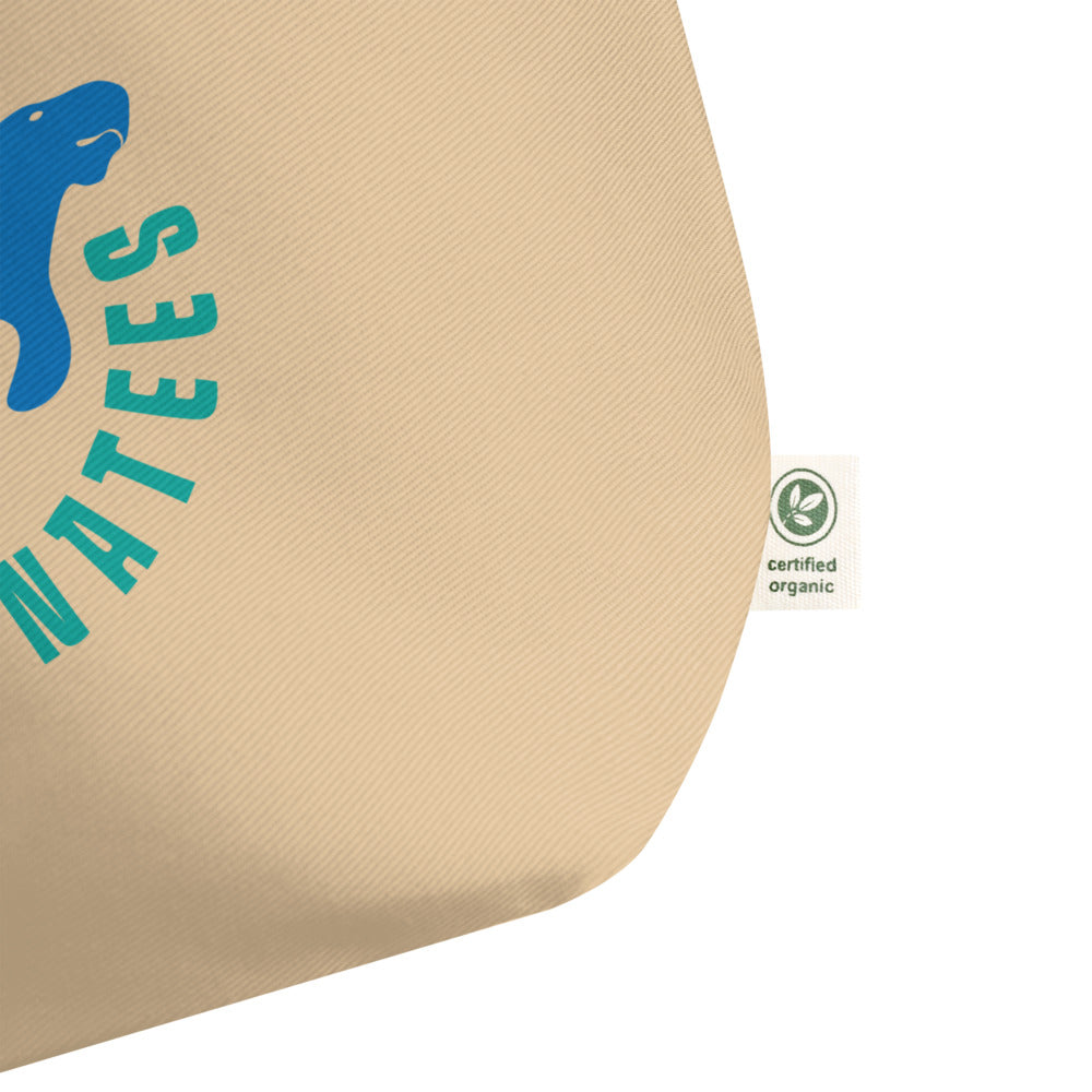 Protect the Manatees Large Organic Cotton Tote Bag