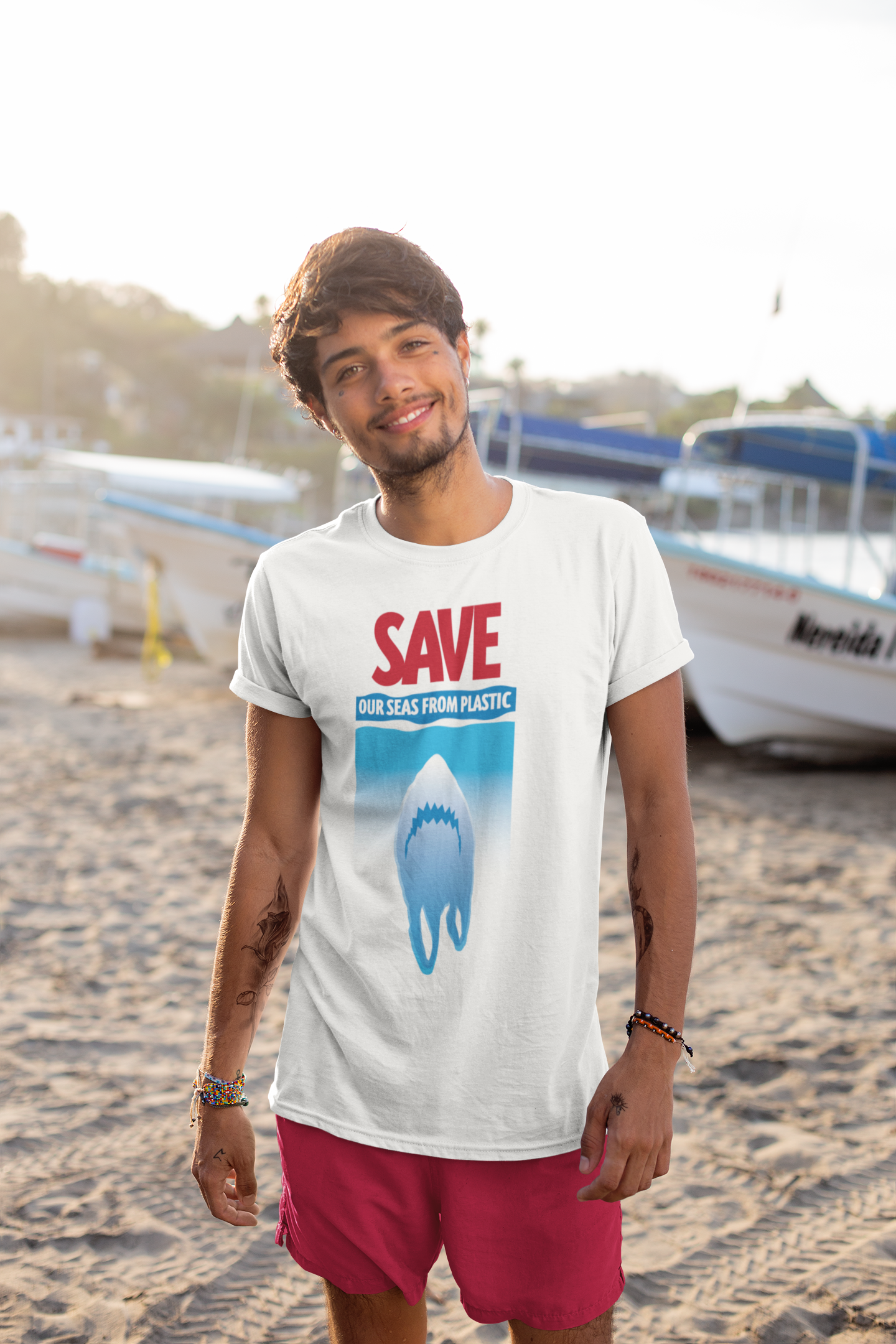 Save Our Seas From Plastic Shark Unisex Graphic Tshirt