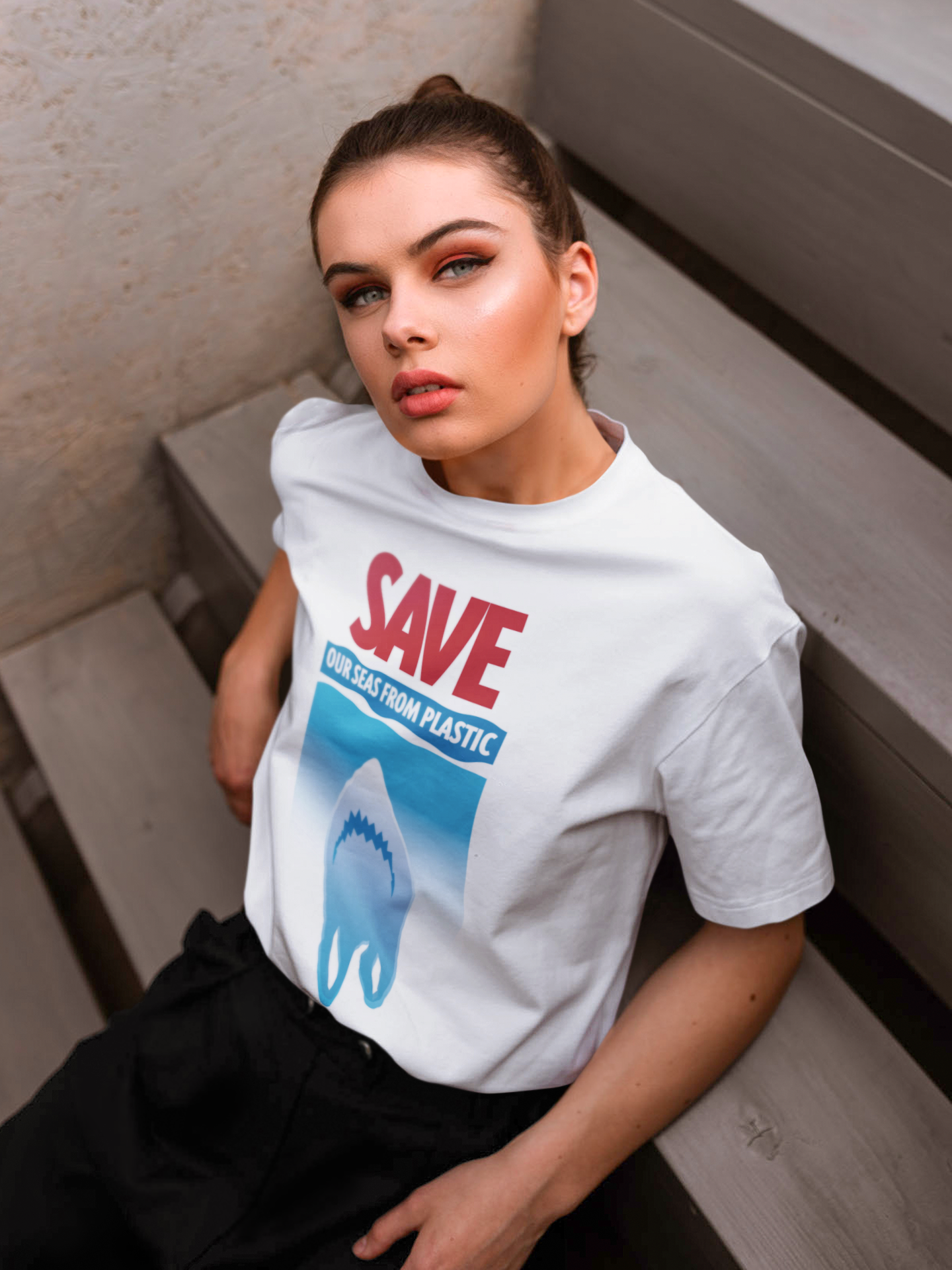 Save Our Seas From Plastic Shark Unisex Graphic Tshirt