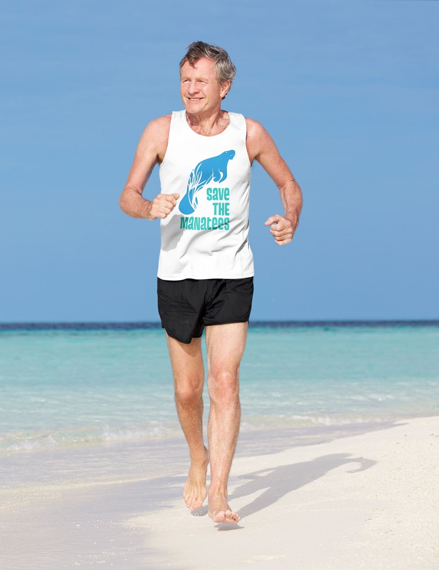 Save the Manatees White Adult Unisex Jersey Tank Top