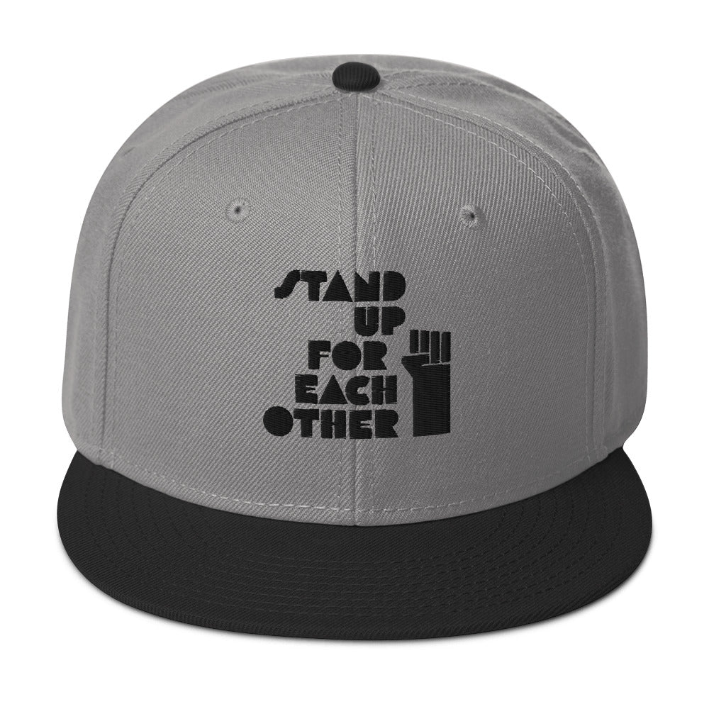 Stand Up For Each Other Social Justice Embroidered Snapback Hat