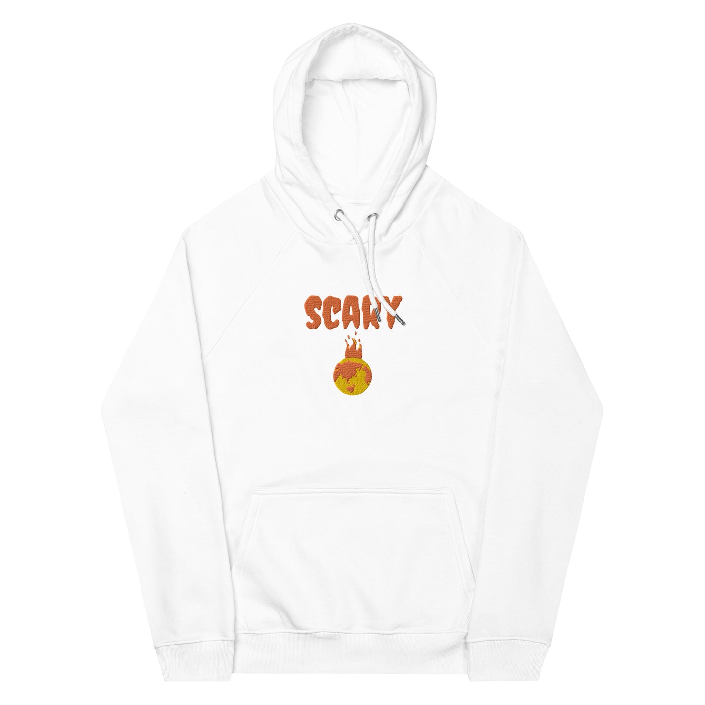 Halloween Embroidered Scary Warming Planet Unisex Eco Friendly Raglan Hoodie