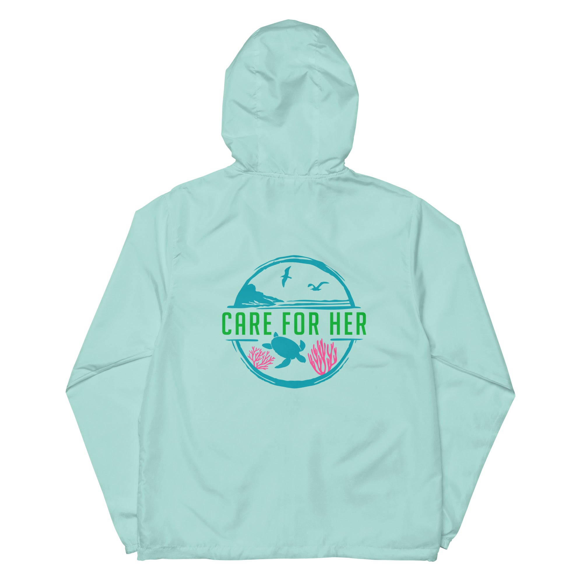 Care for Planet Earth Against Climate Change Unisex Lightweight Zip Up Windbreaker