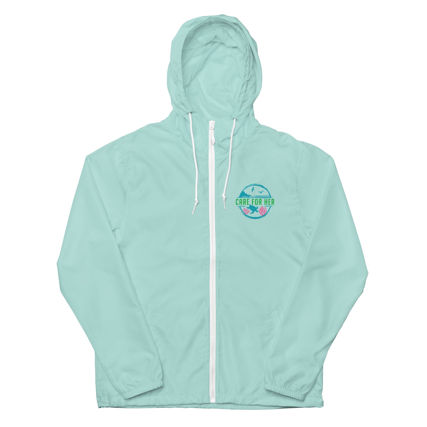 Care for Planet Earth Against Climate Change Unisex Lightweight Zip Up Windbreaker
