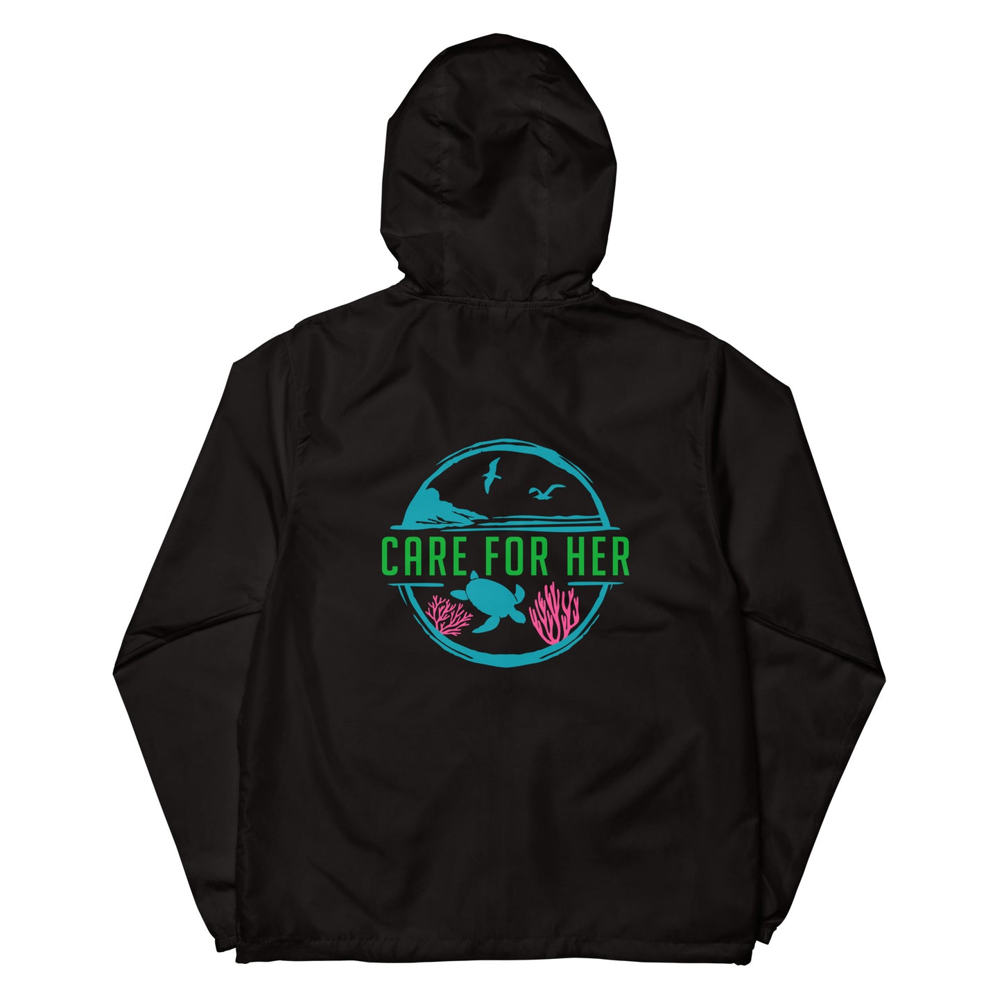 Care for Planet Earth Against Climate Change Unisex Lightweight Zip Up Windbreaker