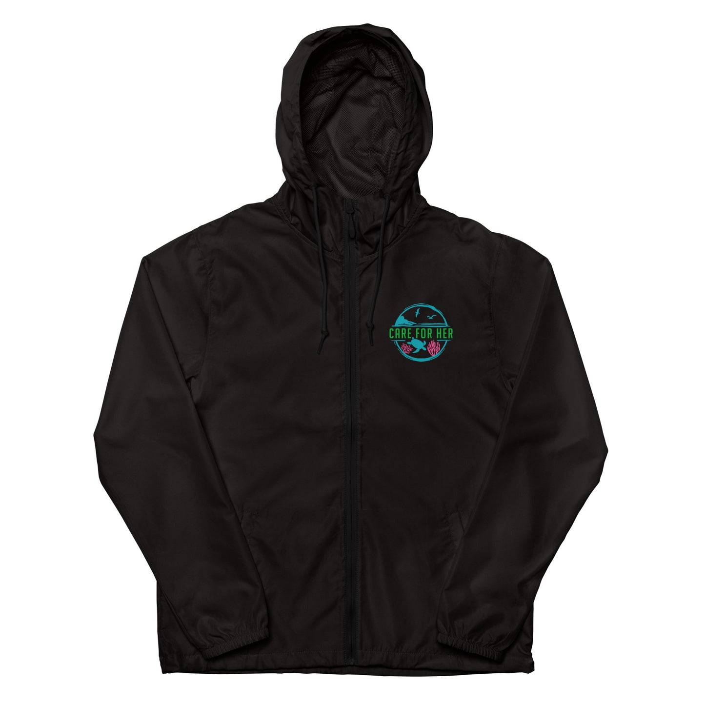 Care for Planet Earth Against Climate Change Unisex Lightweight Zip Up Windbreaker