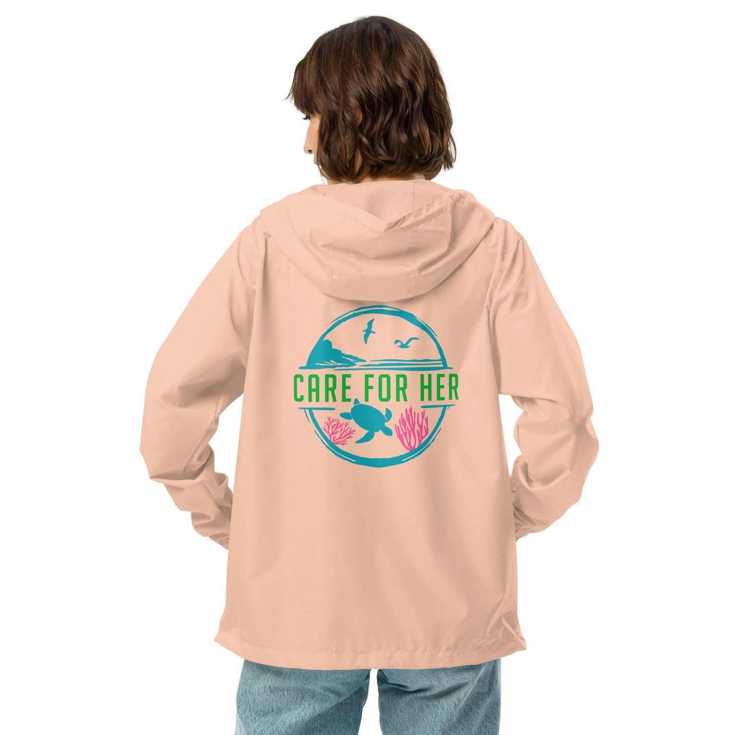 Care for Planet Earth Against Climate Change Unisex Lightweight Zip Up Windbreaker