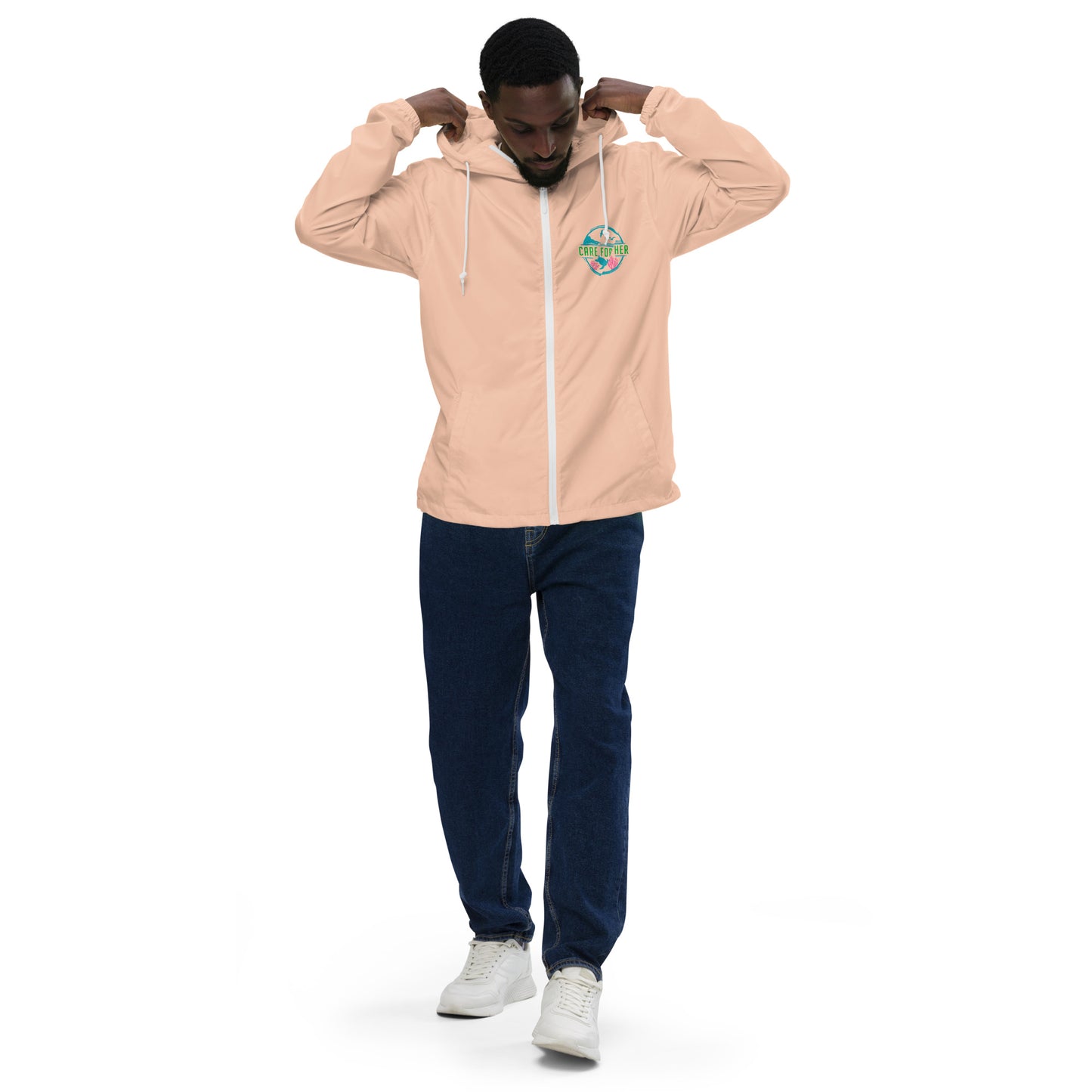 Care for Planet Earth Against Climate Change Unisex Lightweight Zip Up Windbreaker