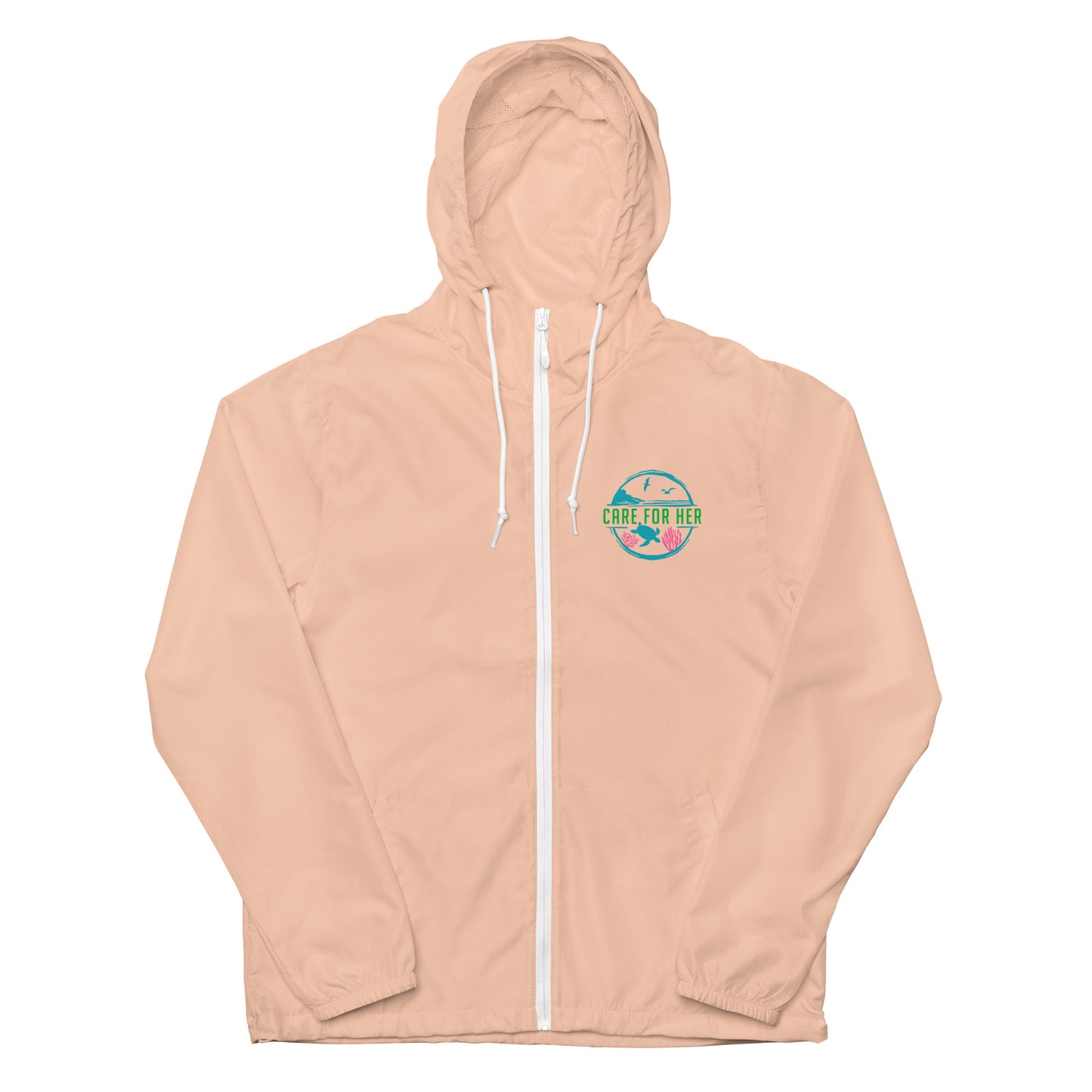 Care for Planet Earth Against Climate Change Unisex Lightweight Zip Up Windbreaker