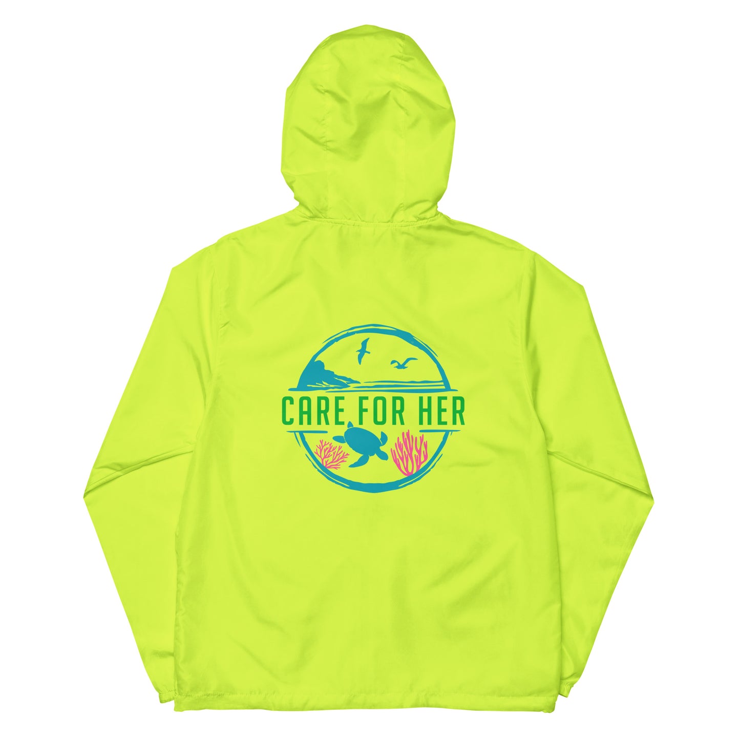Care for Planet Earth Against Climate Change Unisex Lightweight Zip Up Windbreaker