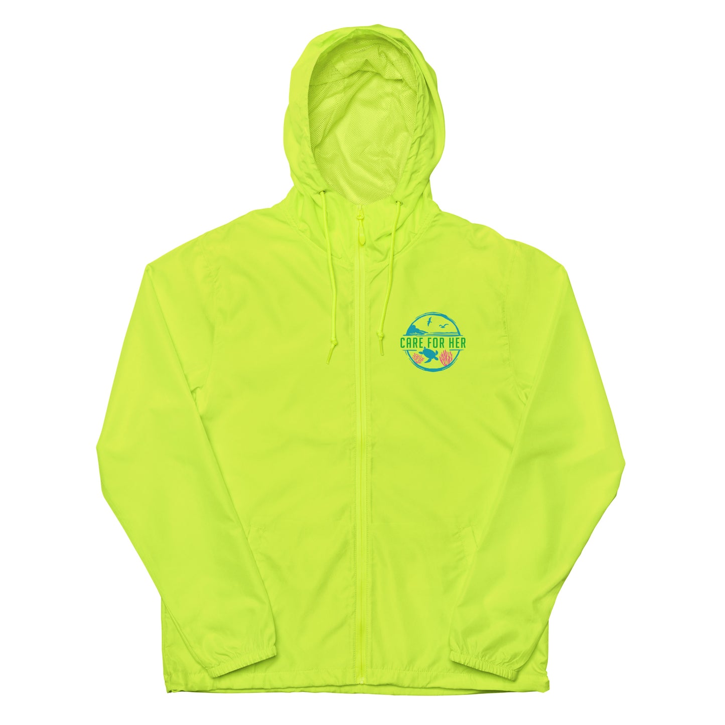 Care for Planet Earth Against Climate Change Unisex Lightweight Zip Up Windbreaker