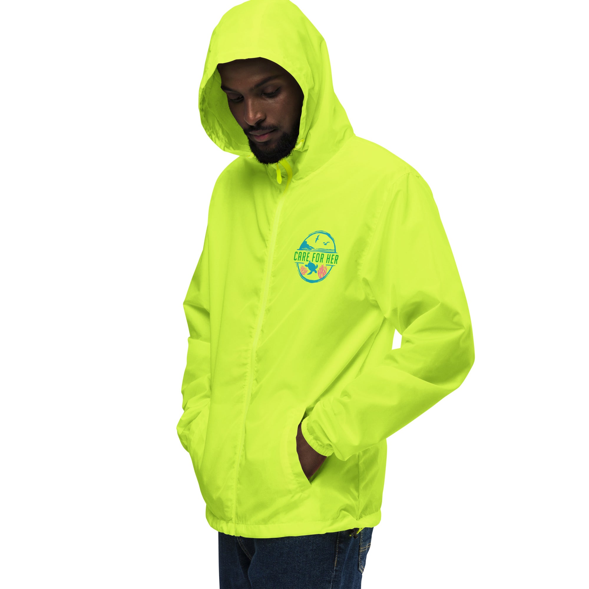 Care for Planet Earth Against Climate Change Unisex Lightweight Zip Up Windbreaker