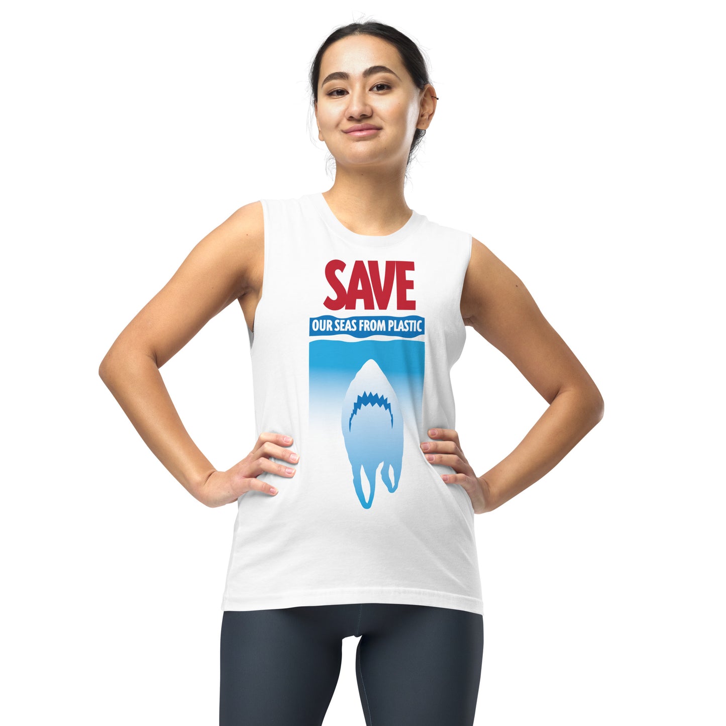 Save Our Seas From Plastic Shark Sleeveless Muscle Shirt