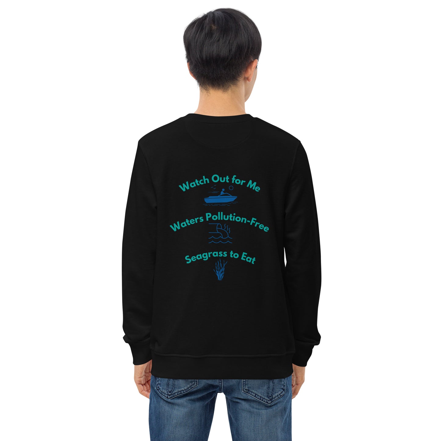 Protect the Manatees Eco Embroidered Adult Unisex Crewneck Sweatshirt
