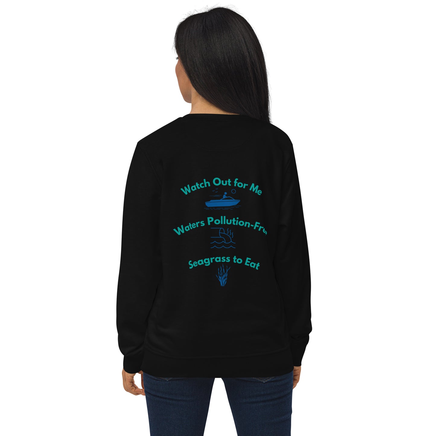 Protect the Manatees Eco Embroidered Adult Unisex Crewneck Sweatshirt