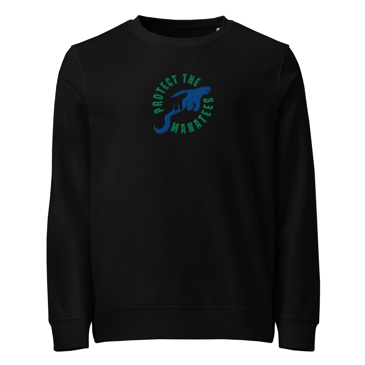 Protect the Manatees Eco Embroidered Adult Unisex Crewneck Sweatshirt