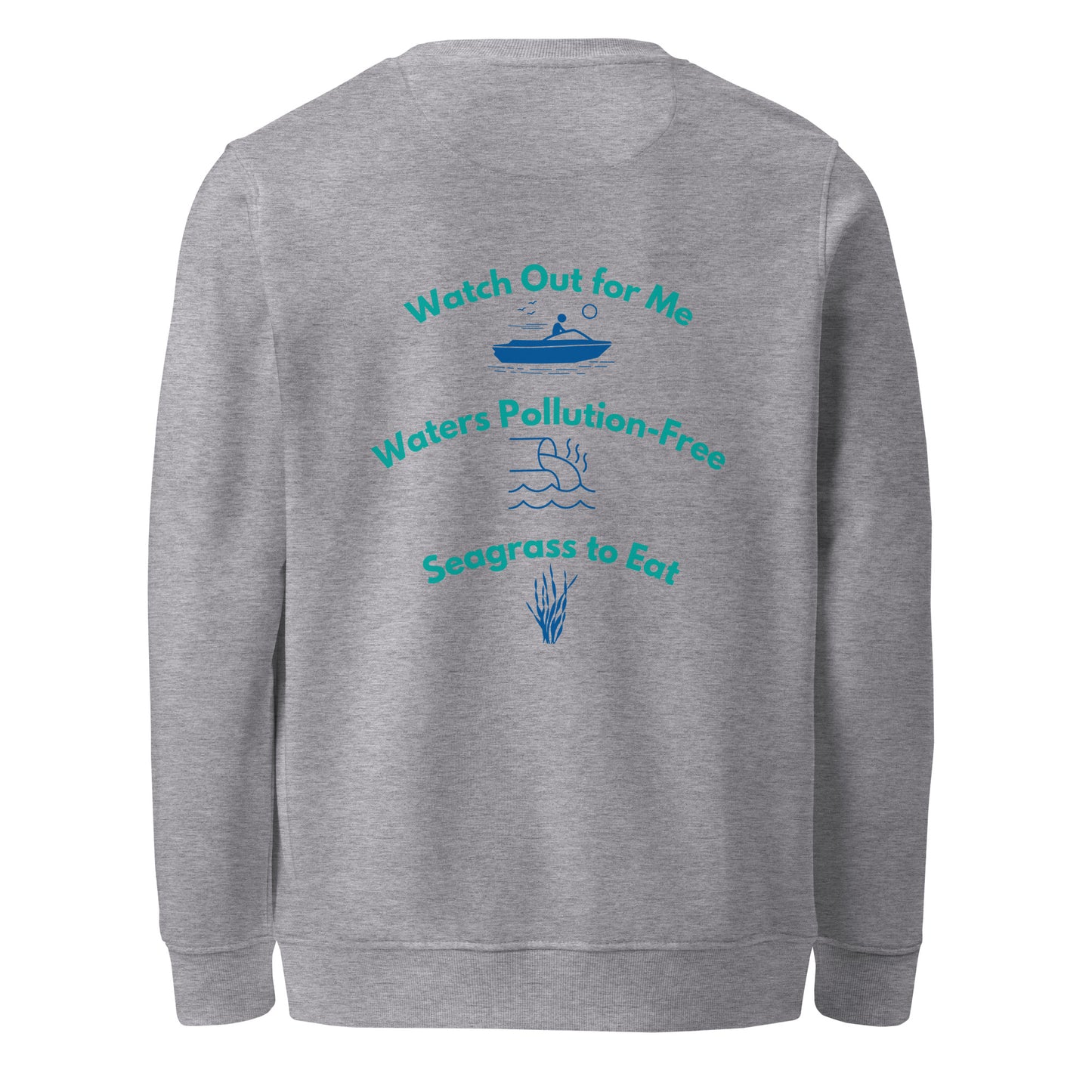 Protect the Manatees Eco Embroidered Adult Unisex Crewneck Sweatshirt