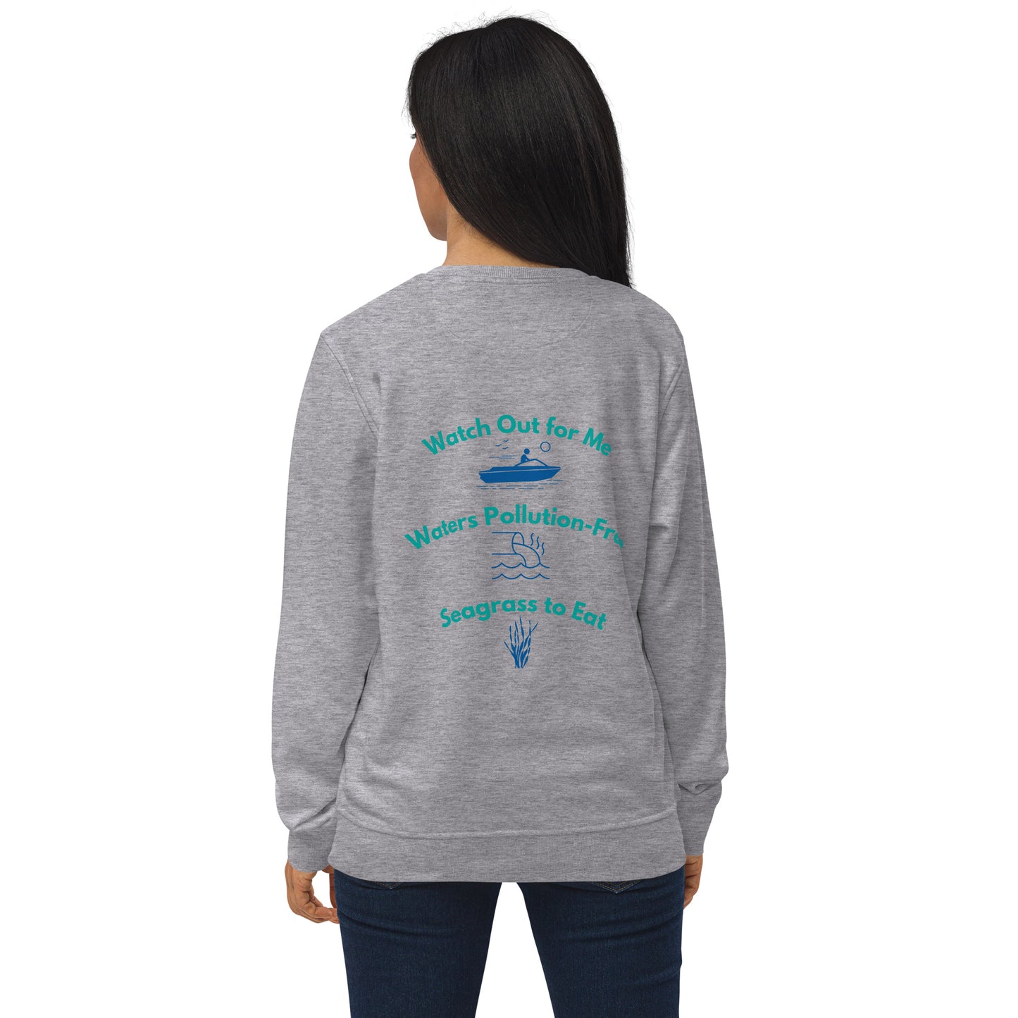 Protect the Manatees Eco Embroidered Adult Unisex Crewneck Sweatshirt