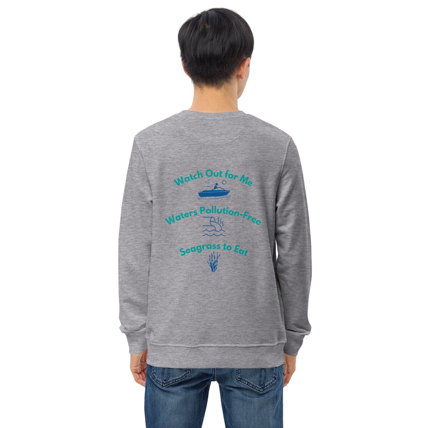 Protect the Manatees Eco Embroidered Adult Unisex Crewneck Sweatshirt