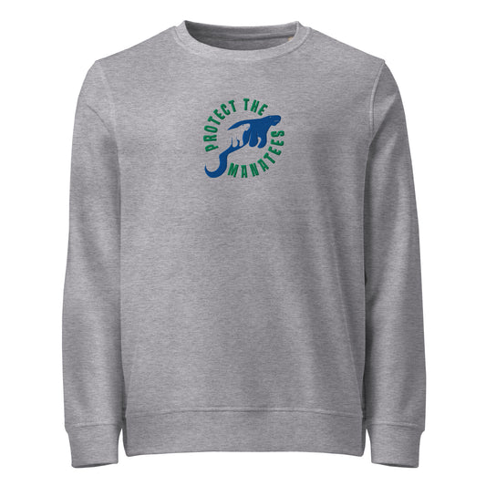 Protect the Manatees Eco Embroidered Adult Unisex Crewneck Sweatshirt