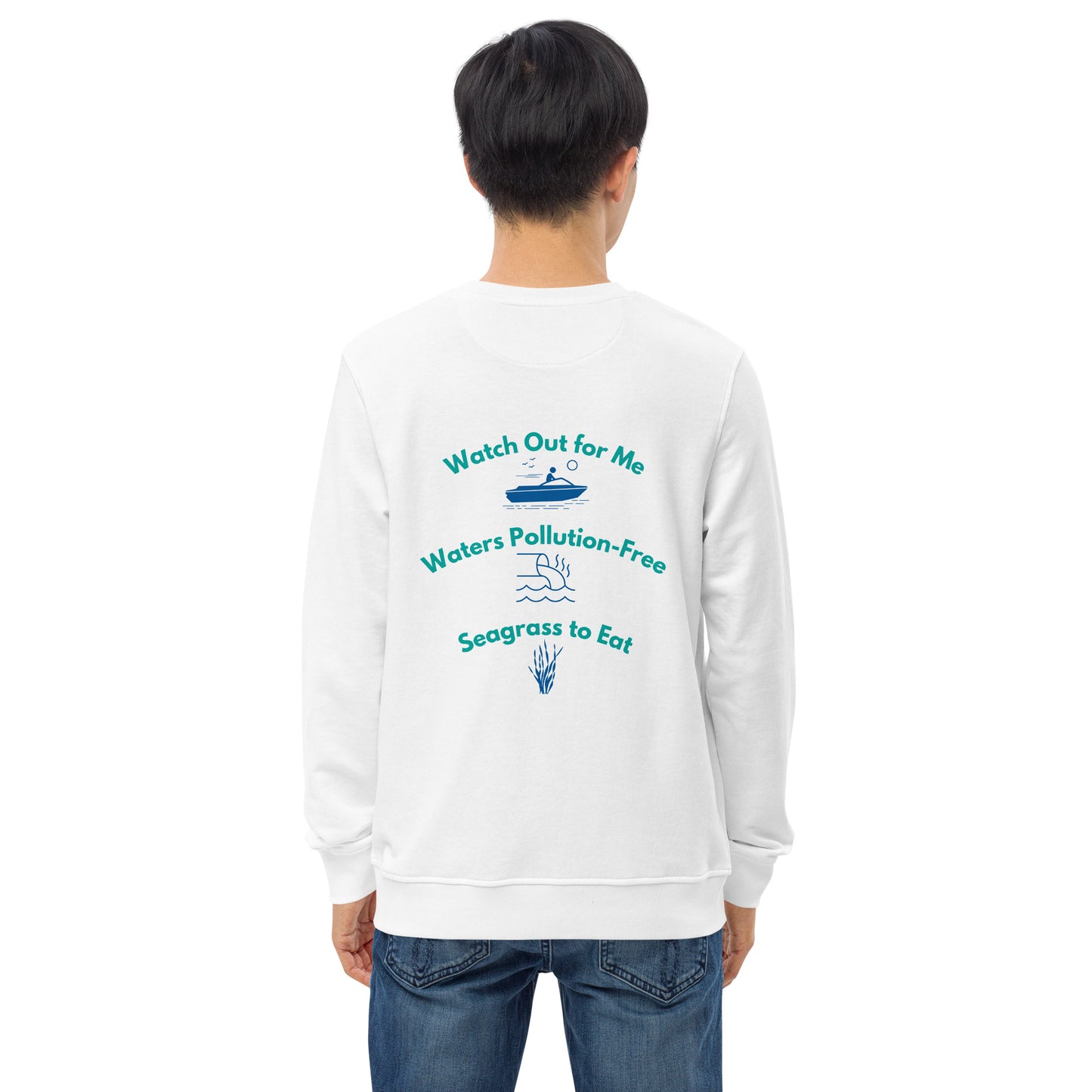 Protect the Manatees Eco Embroidered Adult Unisex Crewneck Sweatshirt