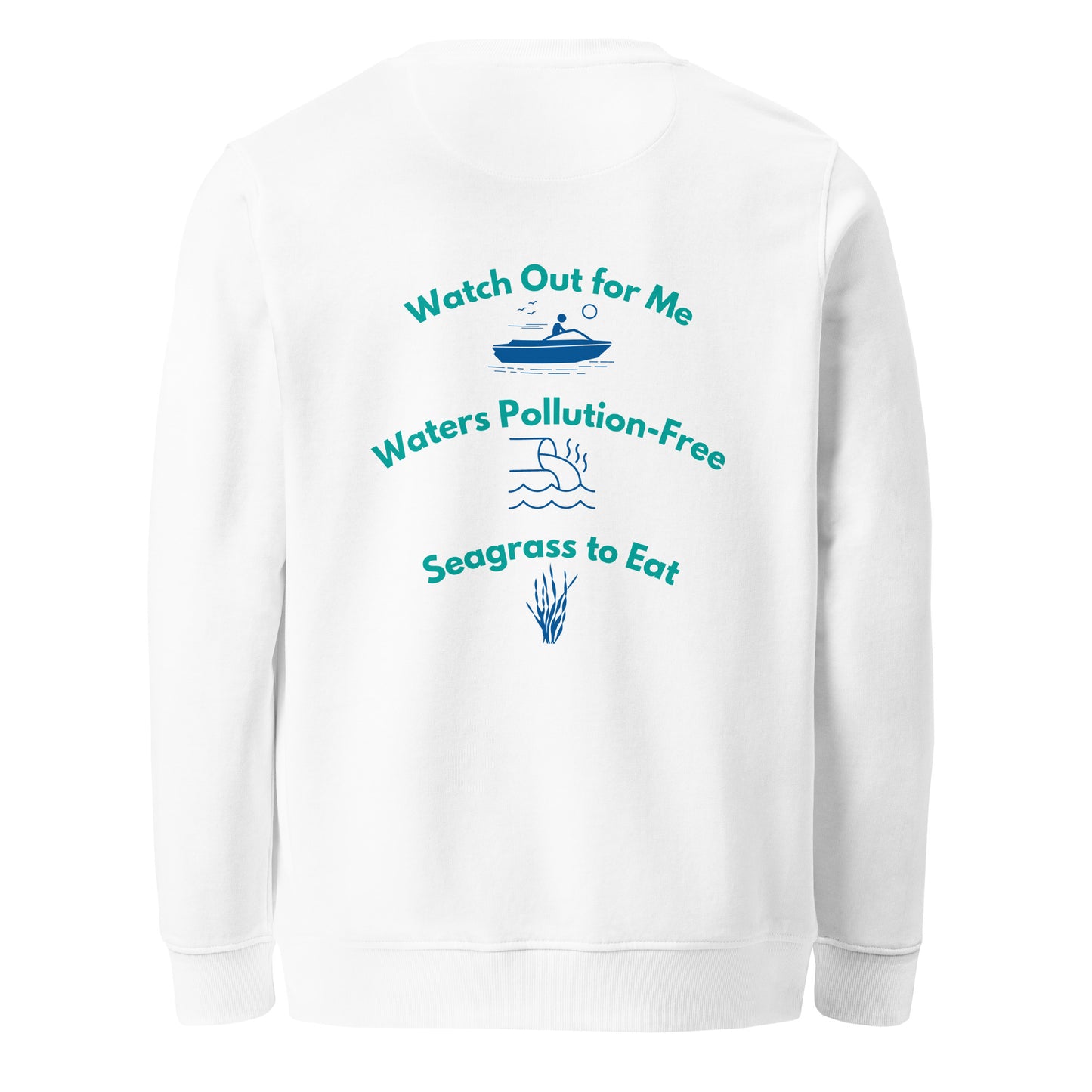 Protect the Manatees Eco Embroidered Adult Unisex Crewneck Sweatshirt