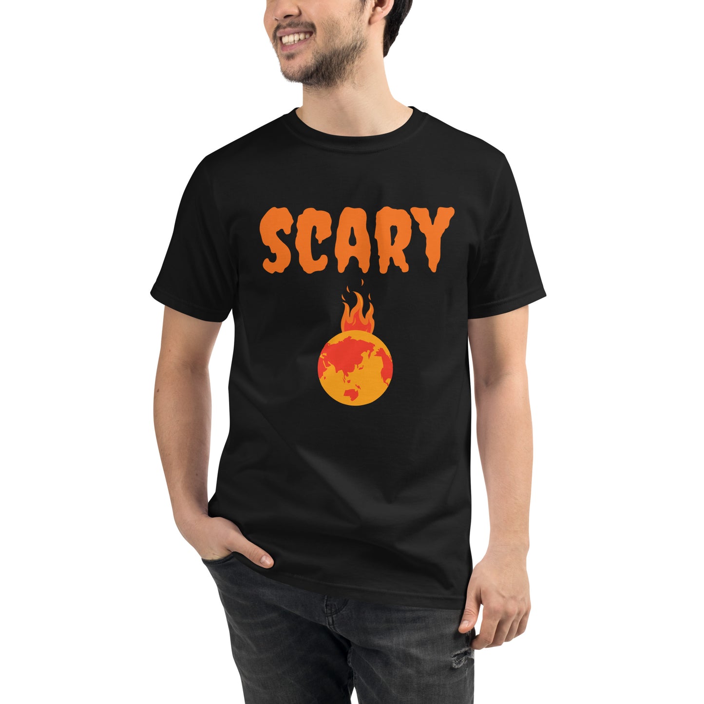 Scary Halloween Warming Planet Graphic Eco Friendly T Shirt