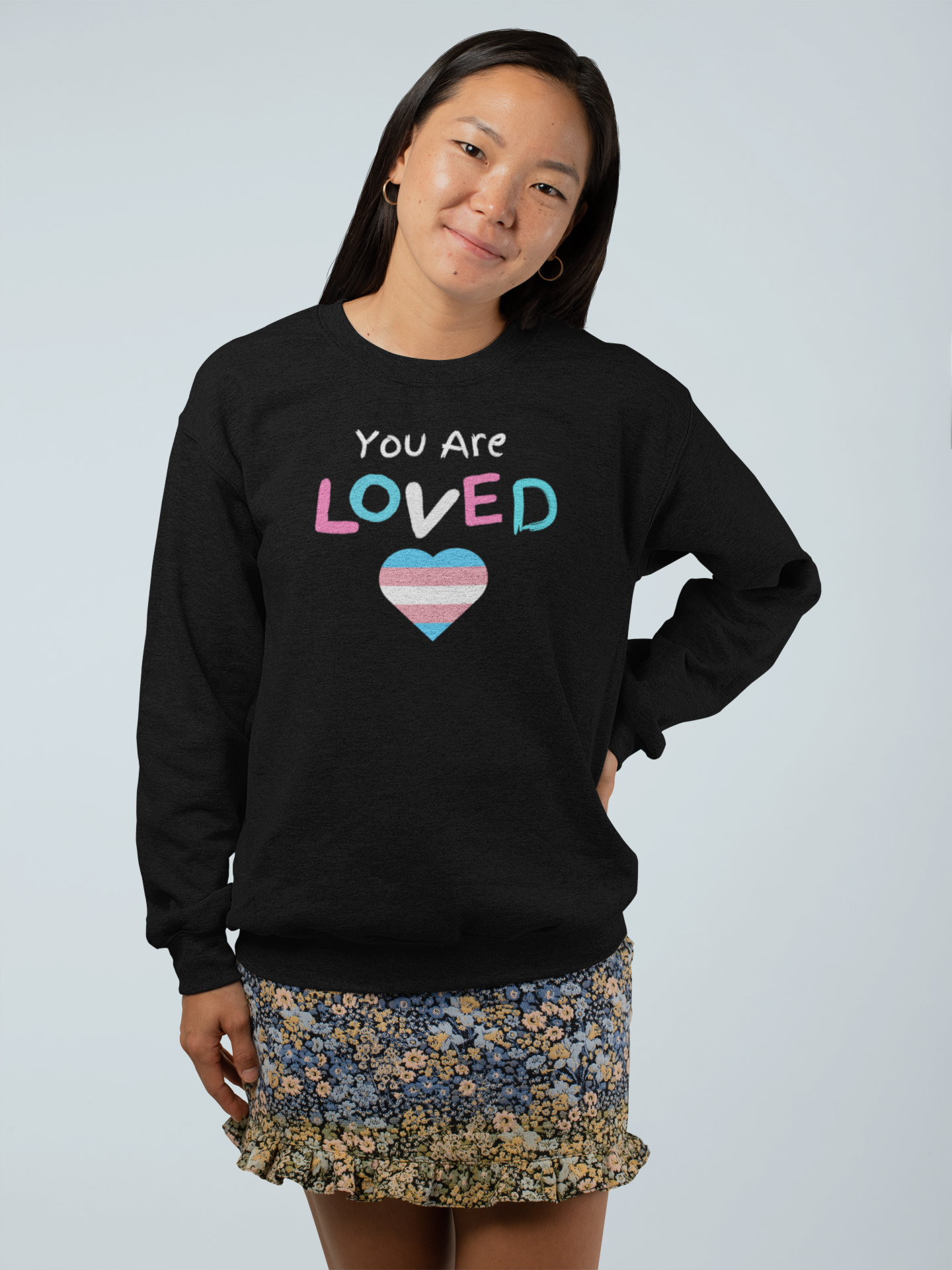 You Are Loved Trans Ally Unisex Heavy Blend™ Crewneck Sweatshirt