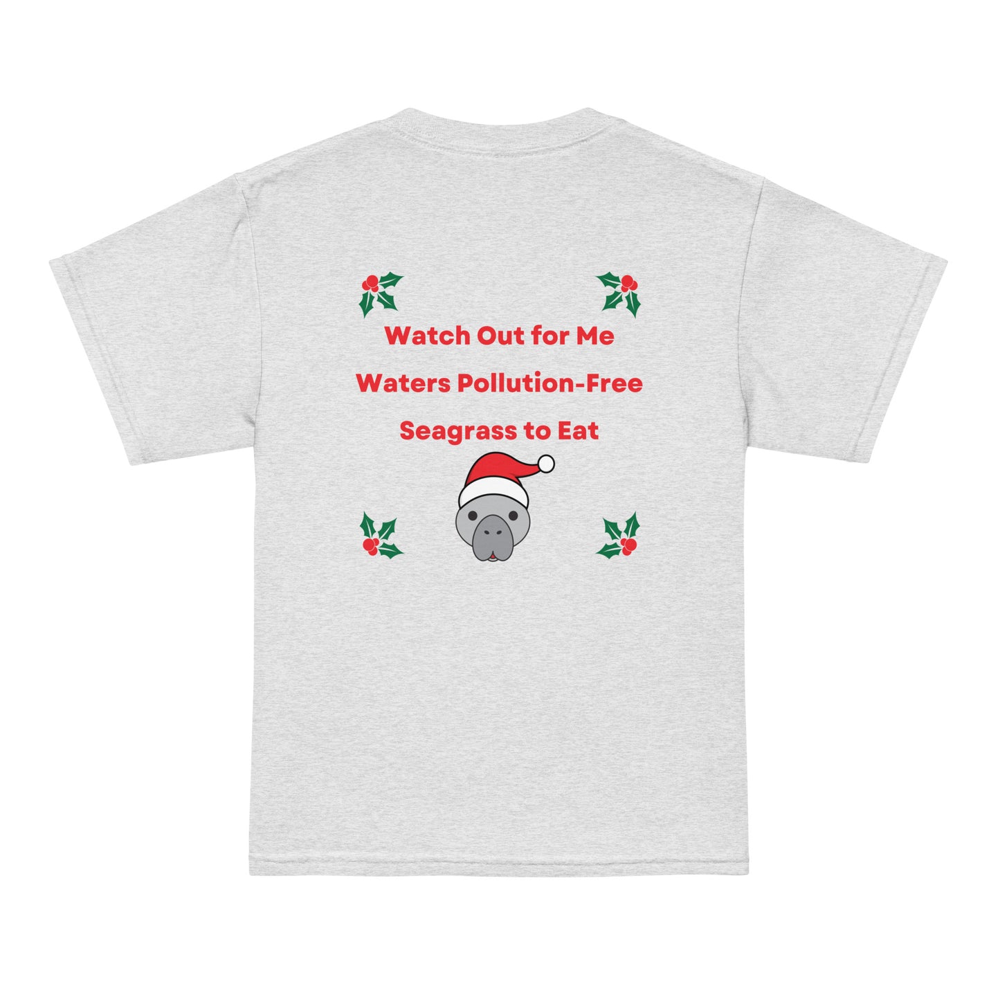 Manatee Wishes Christmas Youth Short Sleeve Shirt