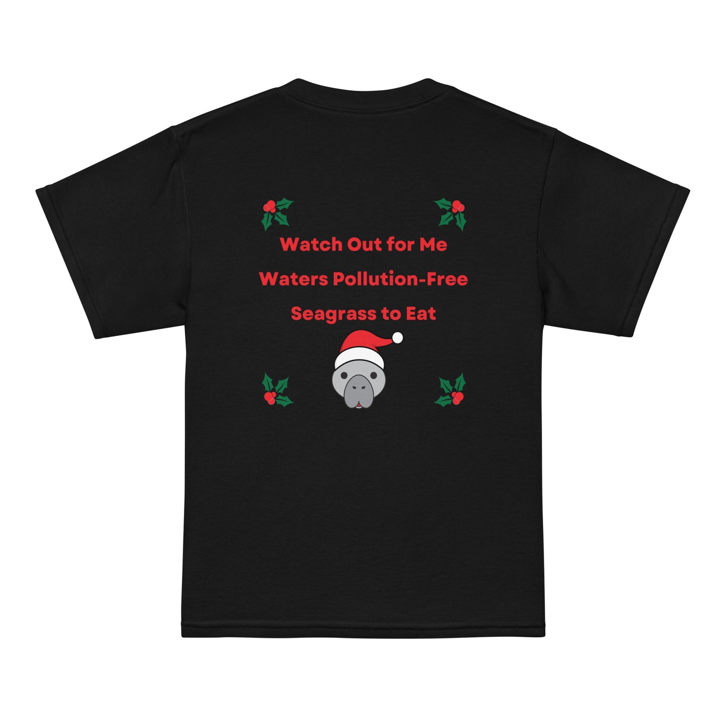 Manatee Wishes Christmas Youth Short Sleeve Shirt
