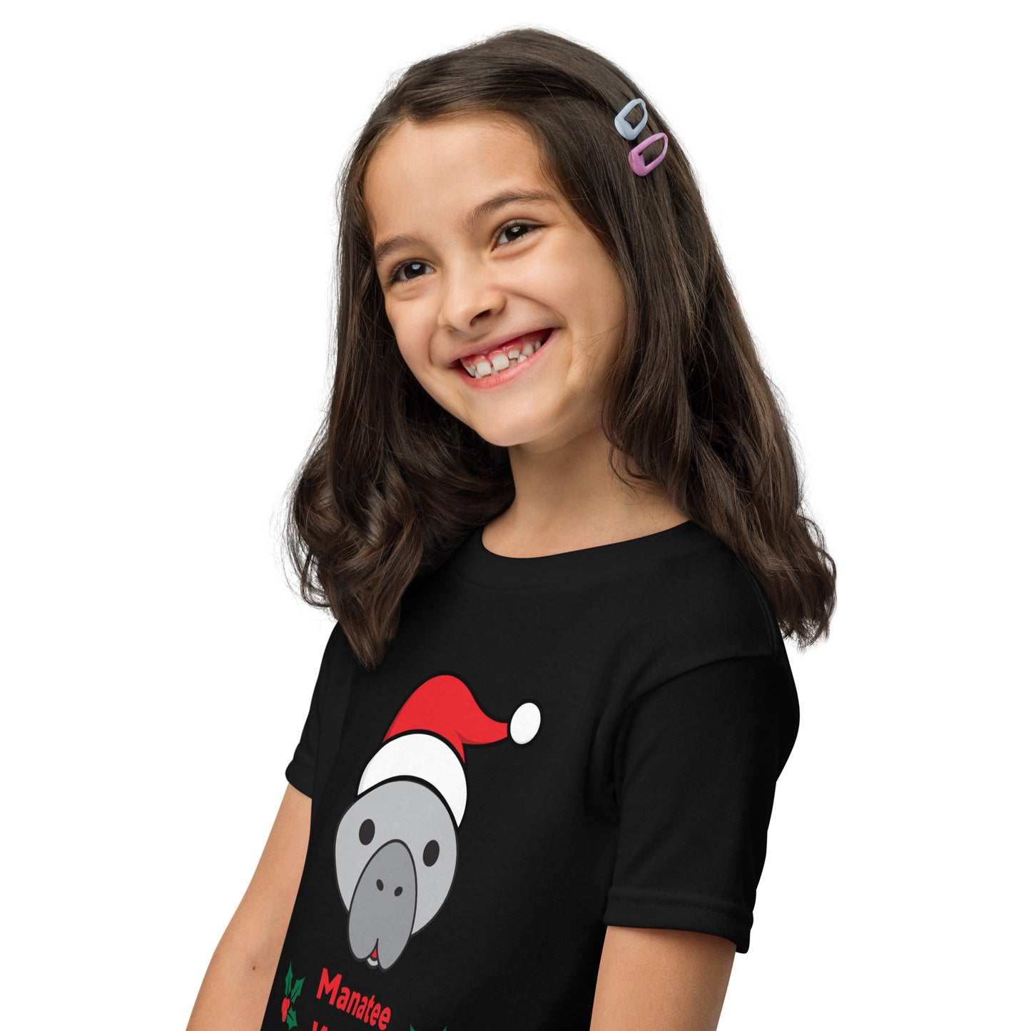 Manatee Wishes Christmas Youth Short Sleeve Shirt